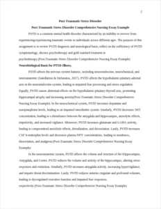 Post-Traumatic Stress Disorder Comprehensive Nursing Essay Example – page 2