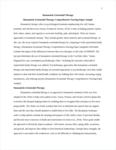Humanistic-Existential Therapy Comprehensive Nursing Paper Sample – page 2