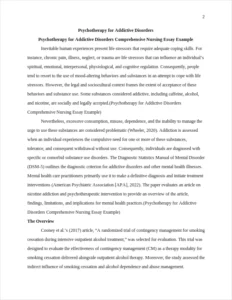 Psychotherapy for Addictive Disorders Comprehensive Nursing Essay Example – page 2
