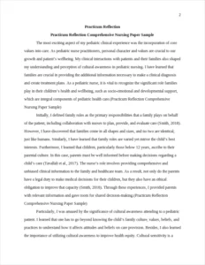 Practicum Reflection Comprehensive Nursing Paper Sample – page 2