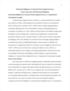Professional Obligations of Advanced Practice Registered Nurses-A Comprehensive Nursing Paper Example – page 2