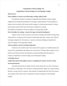 Comprehensive Solved Sociology Test Nursing Paper Sample – page 2