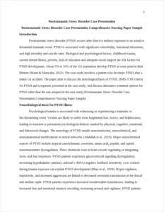 Posttraumatic Stress Disorder Case Presentation Comprehensive Nursing Paper Sample – page 2