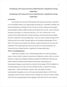 Psychotherapy with Trauma and Stressor-Related Disorders Comprehensive Nursing Sample Paper – page 2
