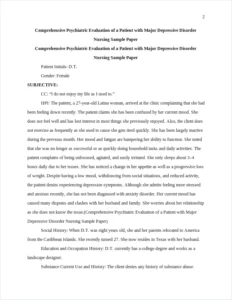 Comprehensive Psychiatric Evaluation of a Patient with Major Depressive Disorder Nursing Sample Paper – page 2