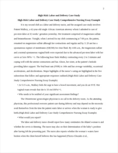 High-Risk Labor and Delivery Case Study Comprehensive Nursing Essay Example – page 2