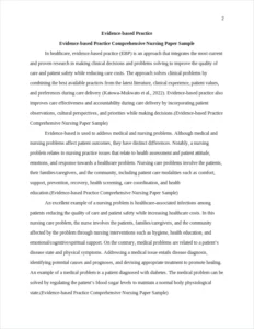 Evidence-based Practice Comprehensive Nursing Paper Sample – page 2