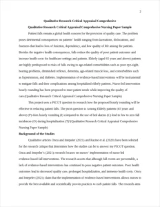Qualitative Research Critical Appraisal Comprehesive Nursing Paper Sample – page 2