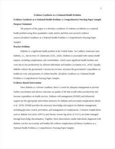 Evidence Synthesis as a National Health Problem-A Comprehensive Nursing Paper Sample – page 2