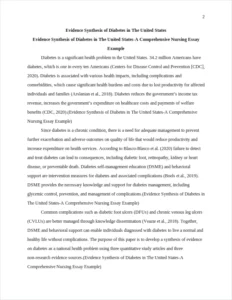 Evidence Synthesis of Diabetes in The United States-A Comprehensive Nursing Essay Example – page 2