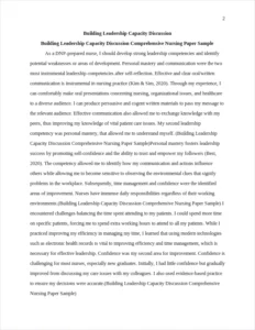 Building Leadership Capacity Discussion Comprehensive Nursing Paper Sample – page 2