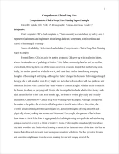 Comprehensive Clinical Soap Note Nursing Paper Example – page 2