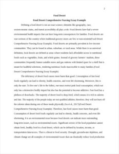Food Desert Comprehensive Nursing Essay Example – page 2