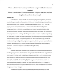 A Nurse-Led Intervention in Schizophrenia Patients to Improve Medication Adherence Compliance Comprehensive Essay Example – page 2