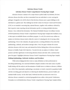 Infectious Disease Trends Comprehensive Nursing Paper Sample – page 2