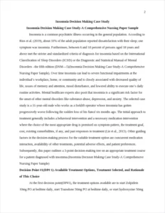 Insomnia Decision Making Case Study-A Comprehensive Nursing Paper Sample – page 2