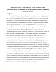 Applying the Concepts of Epidemiology and Nursing Research on Measles Comprehensive Nursing Paper Sample – page 2
