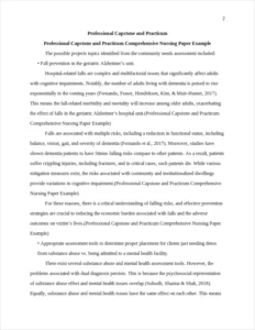 Professional Capstone and Practicum Comprehensive Nursing Paper Example – page 2