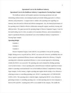 Operational Costs in the Healthcare Industry Comprehensive Nursing Paper Sample – page 2