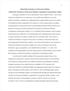 Clinical Role Transition at Northwestern Medicine Comprehensive Nursing Paper Sample – page 2