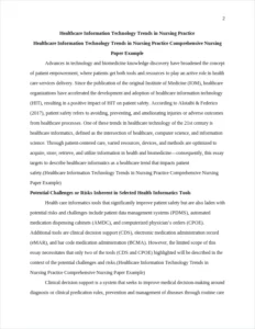 Healthcare Information Technology Trends in Nursing Practice Comprehensive Nursing Paper Example – page 2