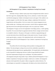Self-Management of Type 2 Diabetes Comprehensive Nursing Essay Example – page 2