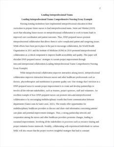 Leading Interprofessional Teams Comprehensive Nursing Essay Example – page 2