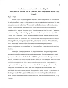 Complications not associated with the Underlying Illness Comprehensive Nursing Essay Example – page 2