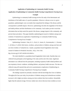Application of Epidemiology in Community Health Nursing Comprehensive Nursing Essay Example – page 2