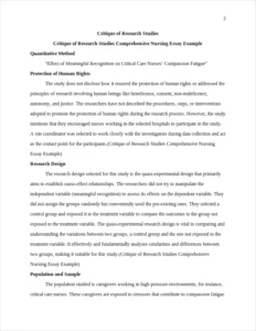 Critique of Research Studies Comprehensive Nursing Essay Example – page 2
