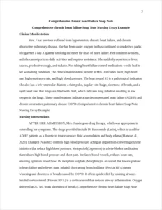 Comprehensive chronic heart failure Soap Note Nursing Essay Example – page 2