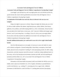 Assessment Tools and Diagnostic Tests in Children Comprehensive Nursing Paper Sample – page 2
