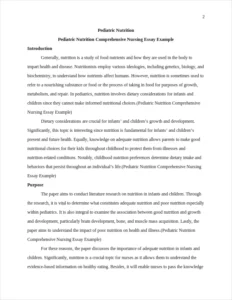 Pediatric Nutrition Comprehensive Nursing Essay Example – page 2