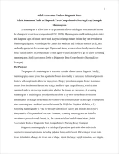 Adult Assessment Tools or Diagnostic Tests Comprehensive Nursing Essay Example – page 2