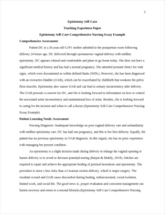Episiotomy Self-Care Comprehensive Nursing Essay Example – page 2