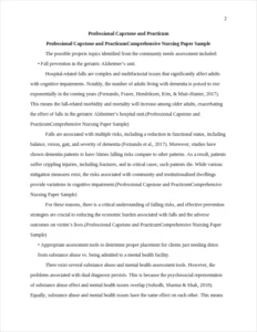 Professional Capstone and Practicum Comprehensive Nursing Paper Sample – page 2