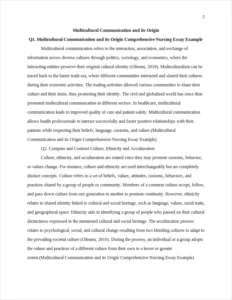 Multicultural Communication and its Origin Comprehensive Nursing Essay Example – page 2