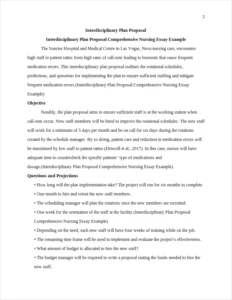 Interdisciplinary Plan Proposal Comprehensive Nursing Essay Example – page 2