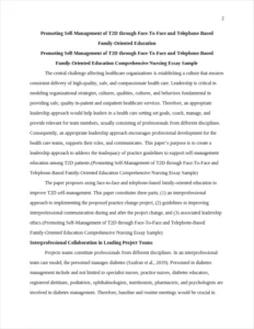Promoting Self-Management of T2D through Face-To-Face and Telephone-Based Family-Oriented Education Comprehensive Nursing Essay Sample – page 2