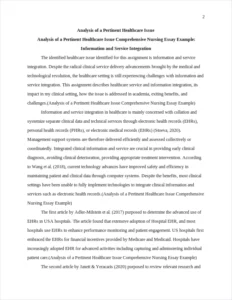 Analysis of a Pertinent Healthcare Issue Comprehensive Nursing Essay Example – page 2