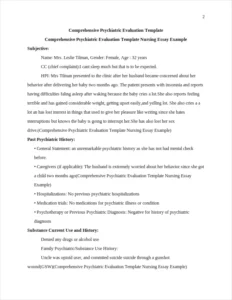 Comprehensive Psychiatric Evaluation Template Nursing Essay Example – page 2