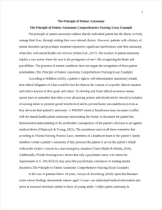 The Principle of Patient Autonomy Comprehensive Nursing Essay Example – page 2