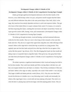 Development Changes within 0-3 Months of Life Comprehensive Nursing Paper Example – page 2