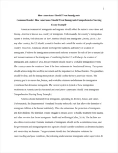How Americans Should Treat Immigrants Comprehensive Nursing Essay Example – page 2