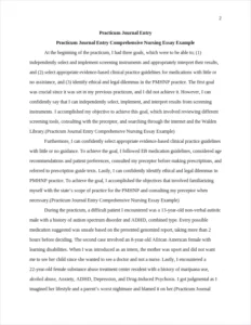 Practicum Journal Entry Comprehensive Nursing Essay Example – page 2