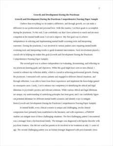 Growth and Development During the Practicum Comprehensive Nursing Paper Sample – page 2