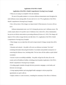 Application of the PDSA Model Comprehensive Nursing Essay Example – page 2