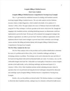 Irregular Billing of Medical Insurers Comprehensive Nursing Essay Example – page 2