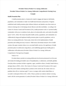 Prevalent Tobacco Product Use Among Adolescents Comprehensive Nursing Essay Example – page 2