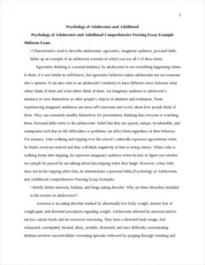 Psychology of Adolescents and Adulthood Comprehensive Nursing Essay Example – page 2